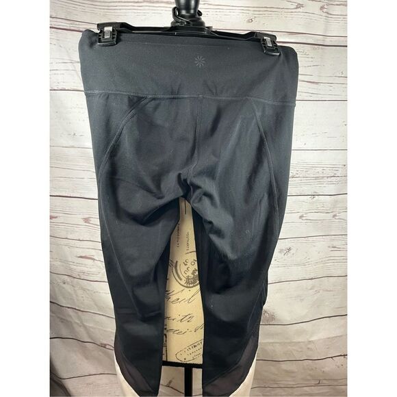 Athleta medium black with tan and gray cropped leggings - 2351 - Picture 2 of 4